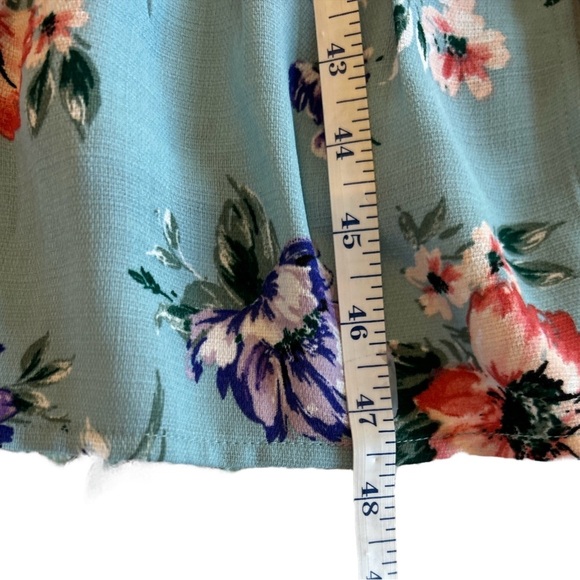 Xhilaration Blue Floral Long Midi Dress Womens Size XS Full Button Front Tiered. - Picture 8 of 11